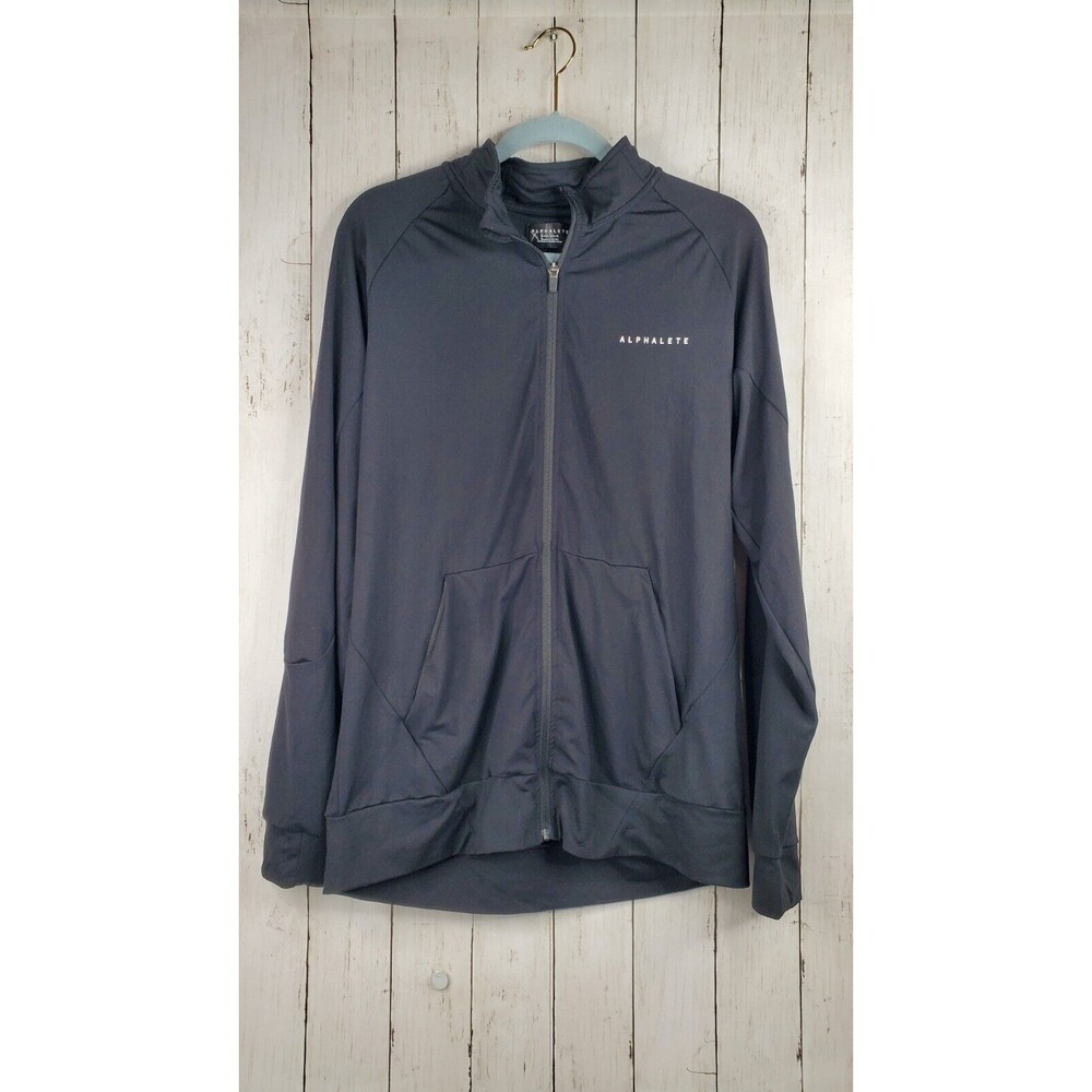 Alphalete Black Full Zip Up Workout Premium Tracksuit Jacket Men's XL Athletic